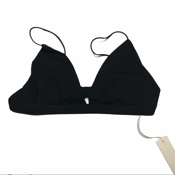 Line & Dot Black Bikini Top Size Medium - Picture 2 of 7